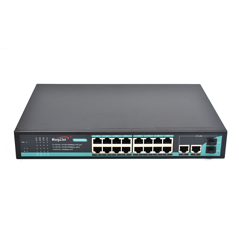 Product Gallery: Unmanaged 16-Port PoE Switch Gigabit, 2 SFP Slots, 320W Budget, Desktop/Wall/Rack Mount for Surveillance & Office Network 4