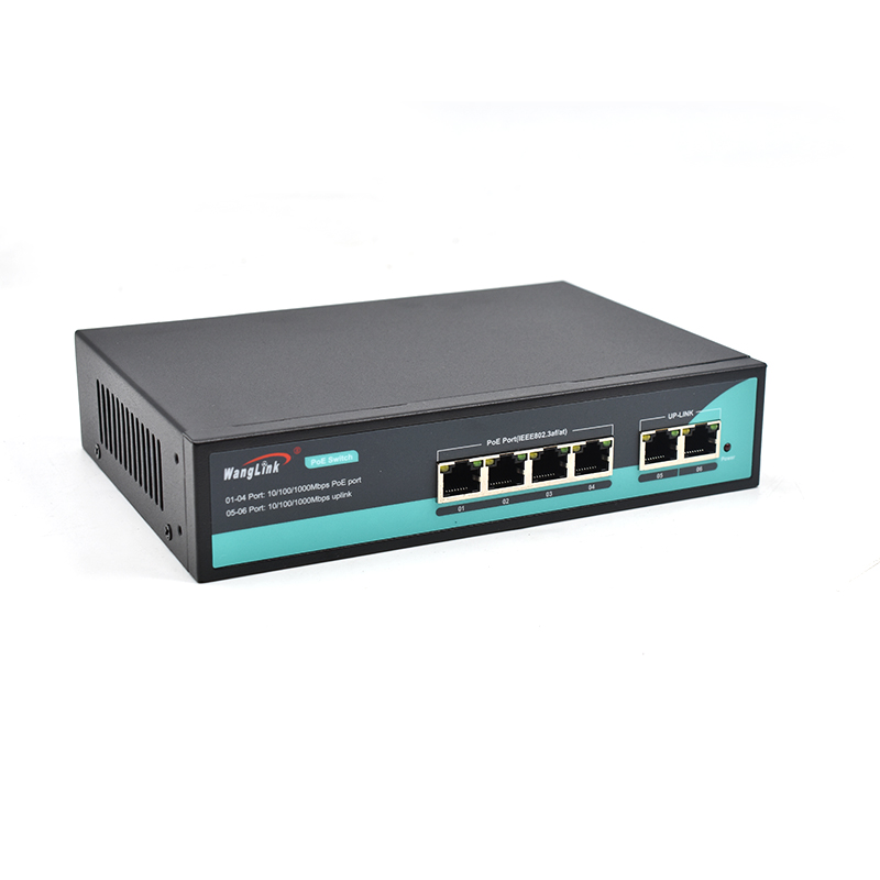 Product Gallery: Unmanaged CCTV PoE Network Switch, 4 Gigabit PoE Ports + 2 Uplink RJ45, 65W Budget, Desktop/Wall Mount for IP Camera Deployment 3