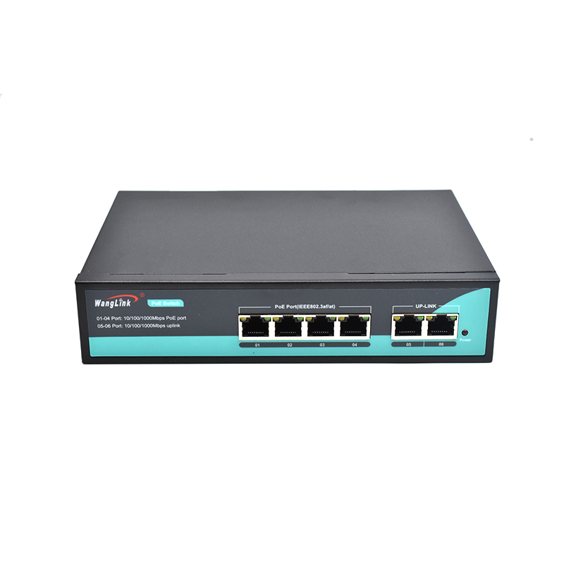 Product Gallery: Unmanaged CCTV PoE Network Switch, 4 Gigabit PoE Ports + 2 Uplink RJ45, 65W Budget, Desktop/Wall Mount for IP Camera Deployment 4