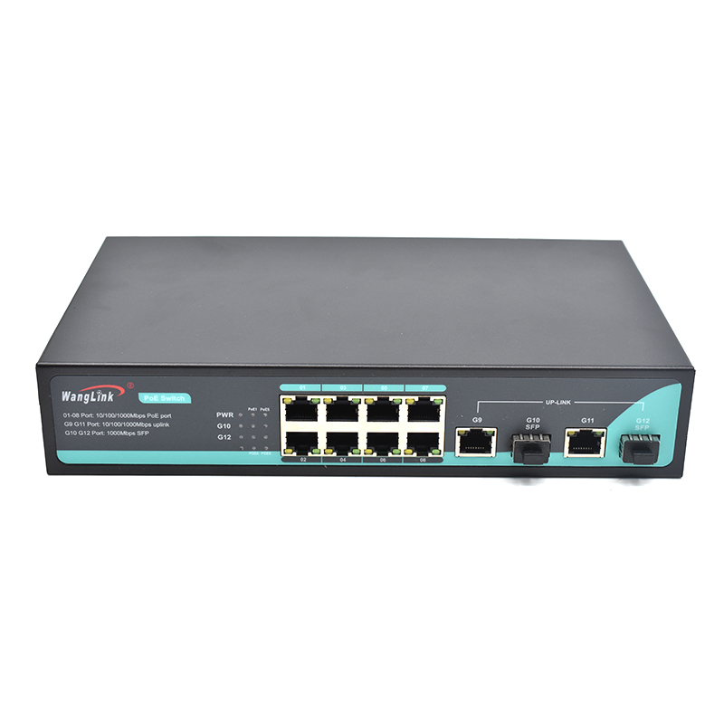 Product Gallery: Unmanaged 8 Port PoE Switch with 2 SFP, Gigabit, 96W Budget, Metal Case, Desktop/Wall/Rack Mount for IP Cameras & Small Office 2