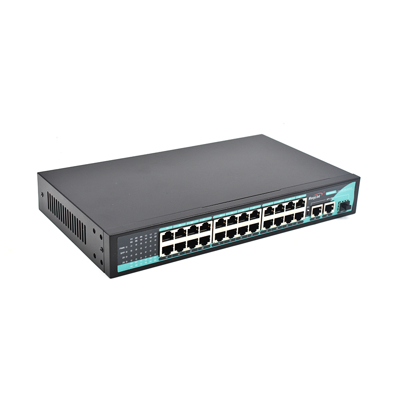 Product Gallery: Smart PoE Switch 24 Ports Fast Ethernet, 2 Gigabit Uplink & 1 SFP Slot, 250m Long Distance, VLAN Isolation, Metal Case for IP Surveillance 2