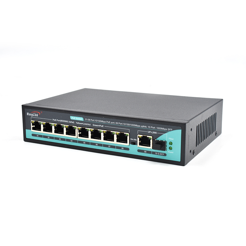Product Gallery: Unmanaged 8 Port PoE Ethernet Switch, 10/100Mbps Fast Ethernet, 1 Gigabit Uplink & 1 SFP Slot, Desktop/Wall Mount for Small Business & IP Surveillance 2