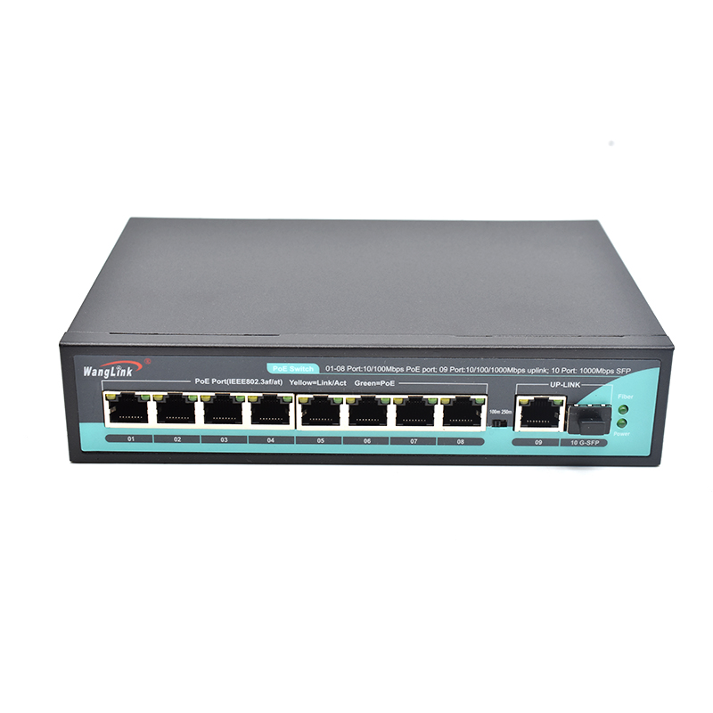 Product Gallery: Unmanaged 8 Port PoE Ethernet Switch, 10/100Mbps Fast Ethernet, 1 Gigabit Uplink & 1 SFP Slot, Desktop/Wall Mount for Small Business & IP Surveillance 4