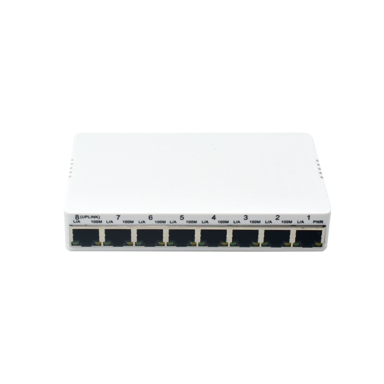 Product Gallery: Unmanaged 8-Port Reverse PoE Switch, 7 PoE Input + 1 PoE Output, Fast Ethernet 10/100Mbps, Desktop/Wall-Mount for Remote Power Supply 9