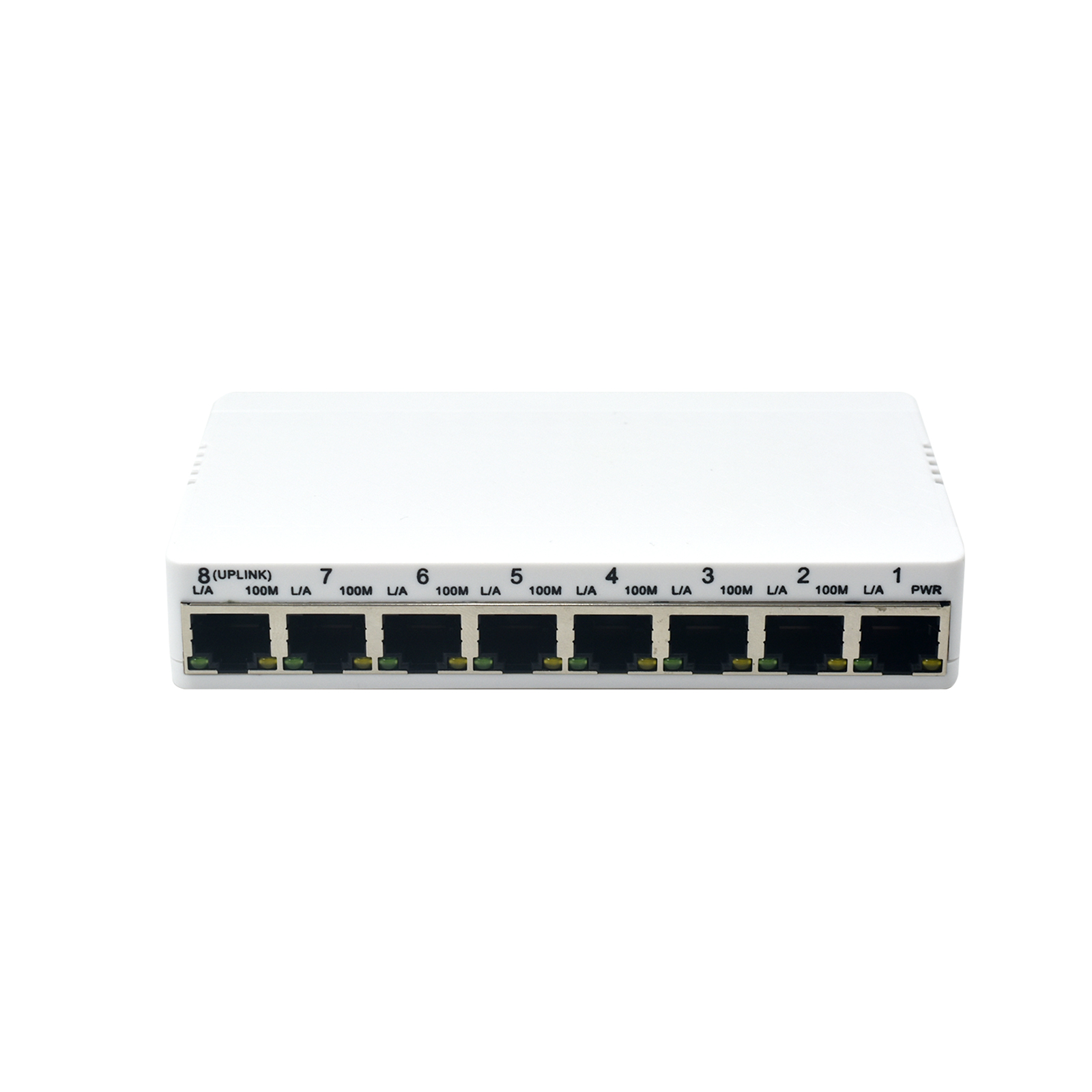 Product Gallery: Unmanaged 8-Port Reverse PoE Switch, 7 PoE Input + 1 PoE Output, Fast Ethernet 10/100Mbps, Desktop/Wall-Mount for Remote Power Supply 10