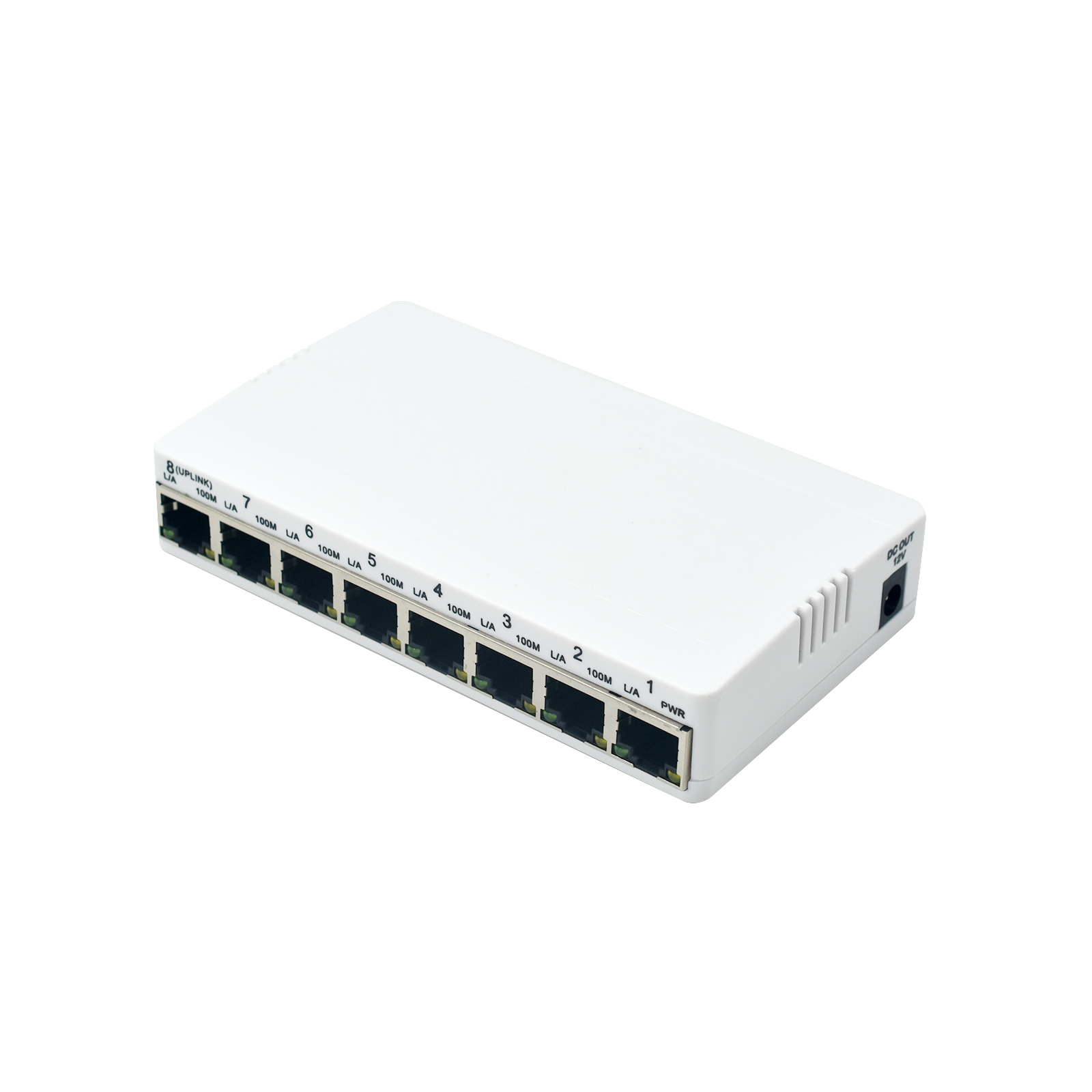 Product Gallery: Unmanaged 8-Port Reverse PoE Switch, 7 PoE Input + 1 PoE Output, Fast Ethernet 10/100Mbps, Desktop/Wall-Mount for Remote Power Supply 11