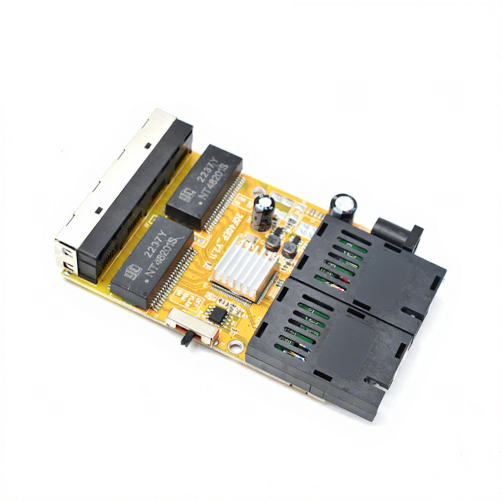 Product Gallery: Unmanaged PoE Powered Switch 4 Port Gigabit with 2 SC Fiber Ports, Reverse PoE Input/Output, for Remote Power Extension 5