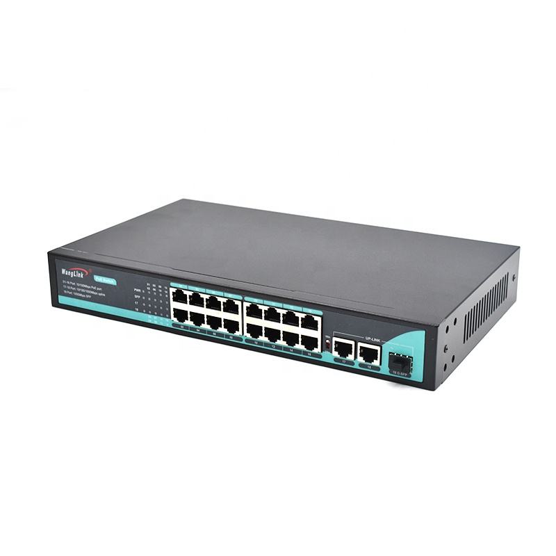 Product Gallery: Unmanaged PoE Switch 16 Port 10/100Mbps, 2 Gigabit Uplink + SFP, 250m Extend Mode, Metal Case for IP Camera & Surveillance 3