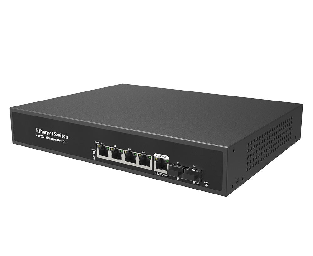Product Gallery: Managed 4 Port Gigabit L2 Switch, 2 SFP Uplink, 1U Rack Mount for Small Business & Enterprise Networks 2