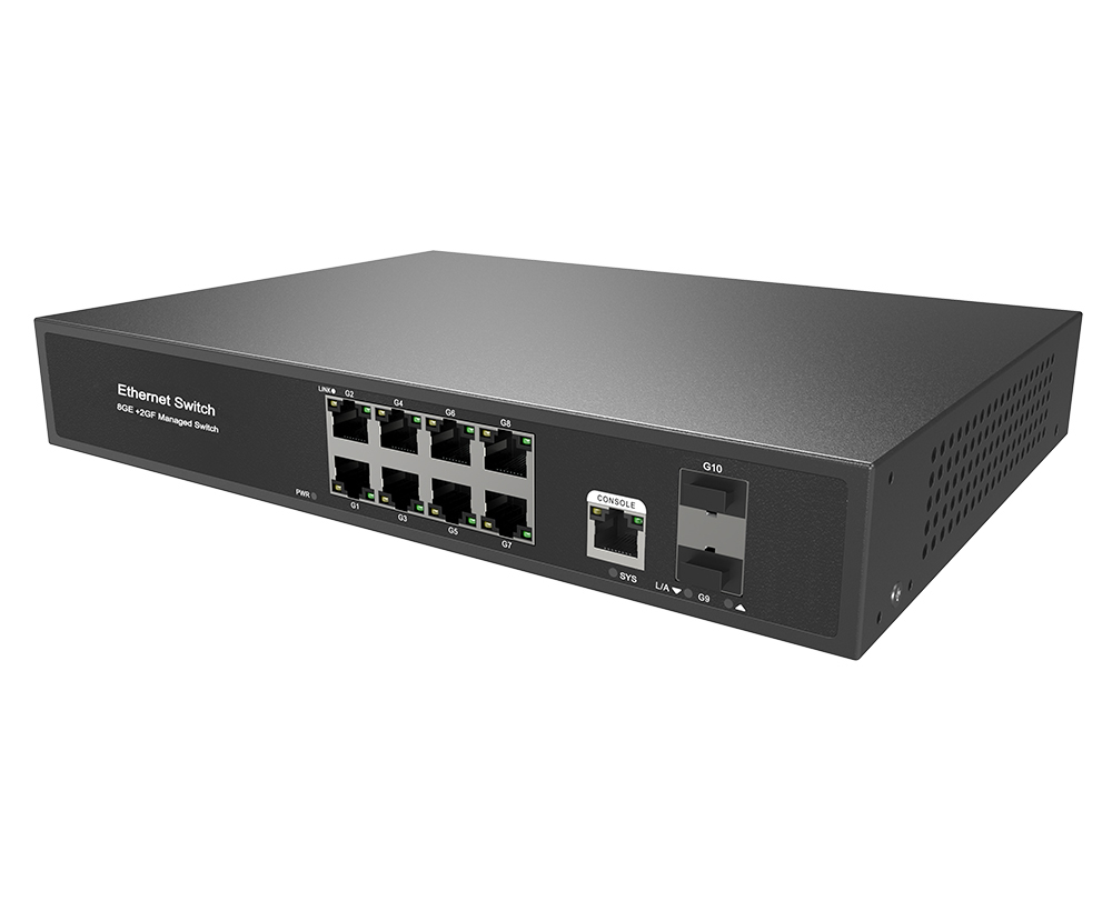 Product Gallery: Managed Gigabit 8 Port WEB Switch, 2 SFP Uplink, 128Gbps, L2+ Management, 1U Rack-Mount for Business Networks 3