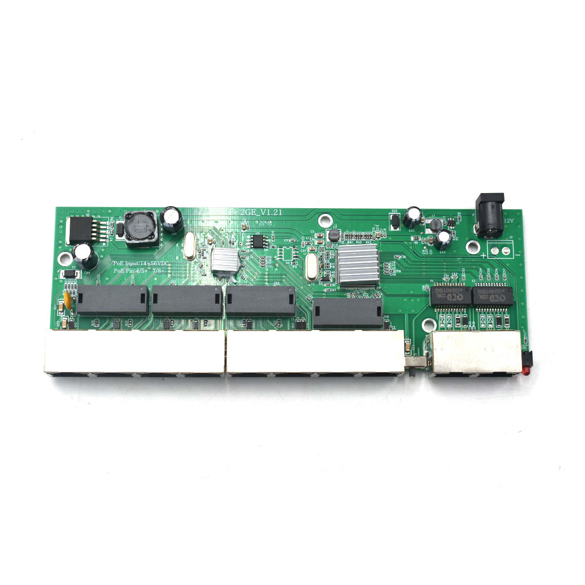 Product Gallery: Unmanaged 8-Port Gigabit Switch, PoE Powered, 2 Gigabit Uplink, Reverse PoE, Desktop, Plug and Play 10
