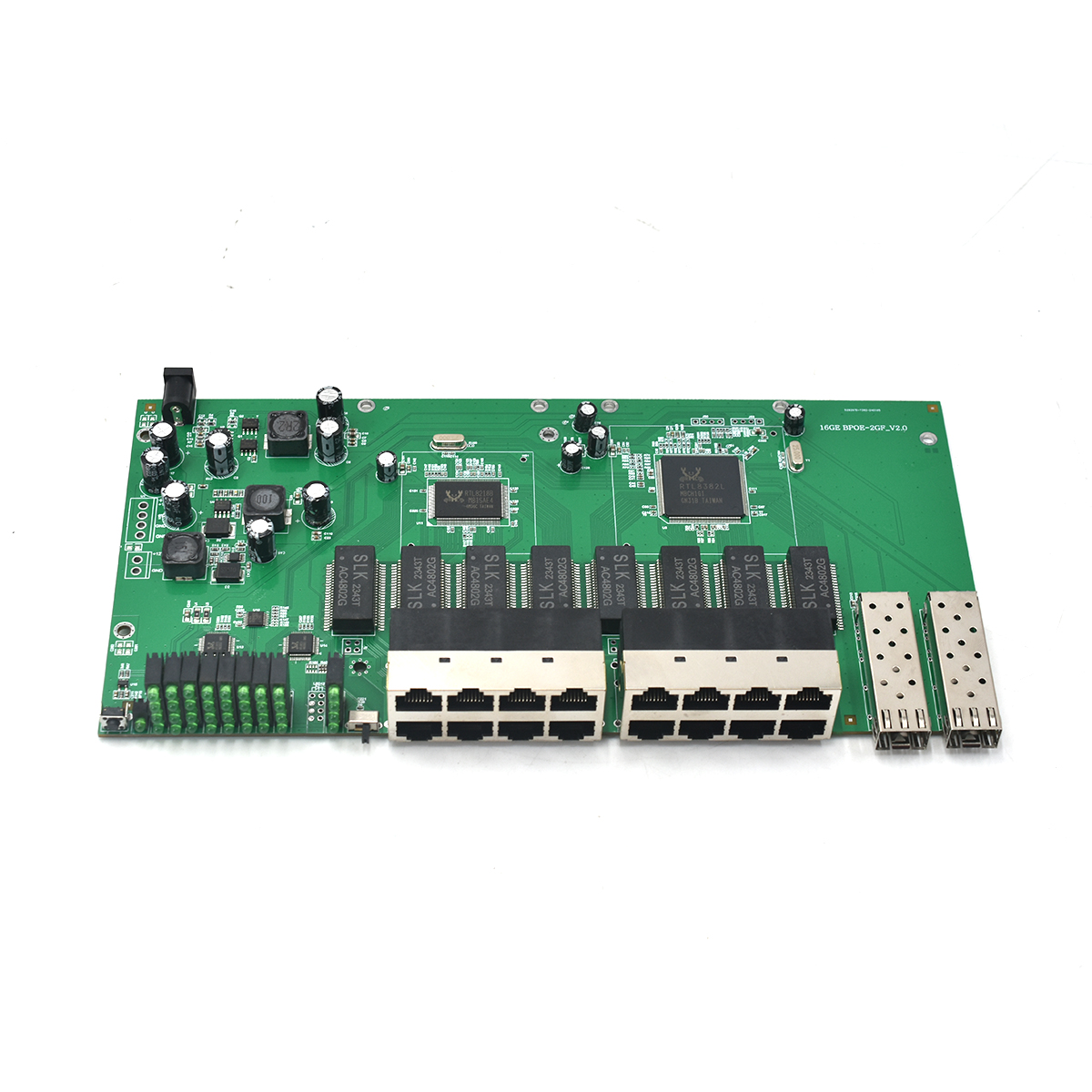 Product Gallery: Unmanaged PoE Powered Network Switch, 16 Gigabit Ports with 2 SFP Fiber Uplinks, Desktop Metal Case for Remote Power Input 8
