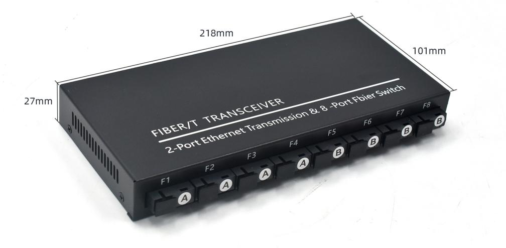 Product size: Unmanaged 10 100 8 Port SC Fiber Media Converter, 2 Gigabit RJ45, 155Mbps Optical, 120km Distance, Desktop/Wall Mount for Industrial & Commercial Networks