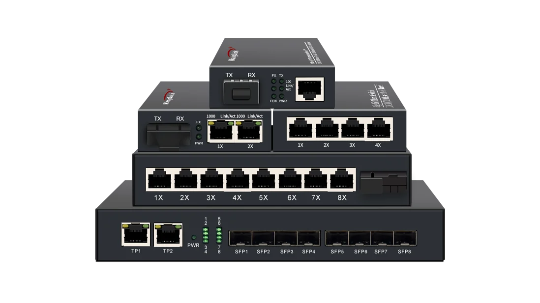 Fiber Media Converters
(General/ PoE/Reverse PoE/Gigabit /2.5Gbps media converter)