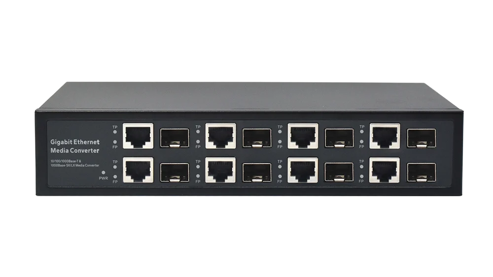 Gigabit 8-port Media Converter
Each group of ports is completely physically isolated