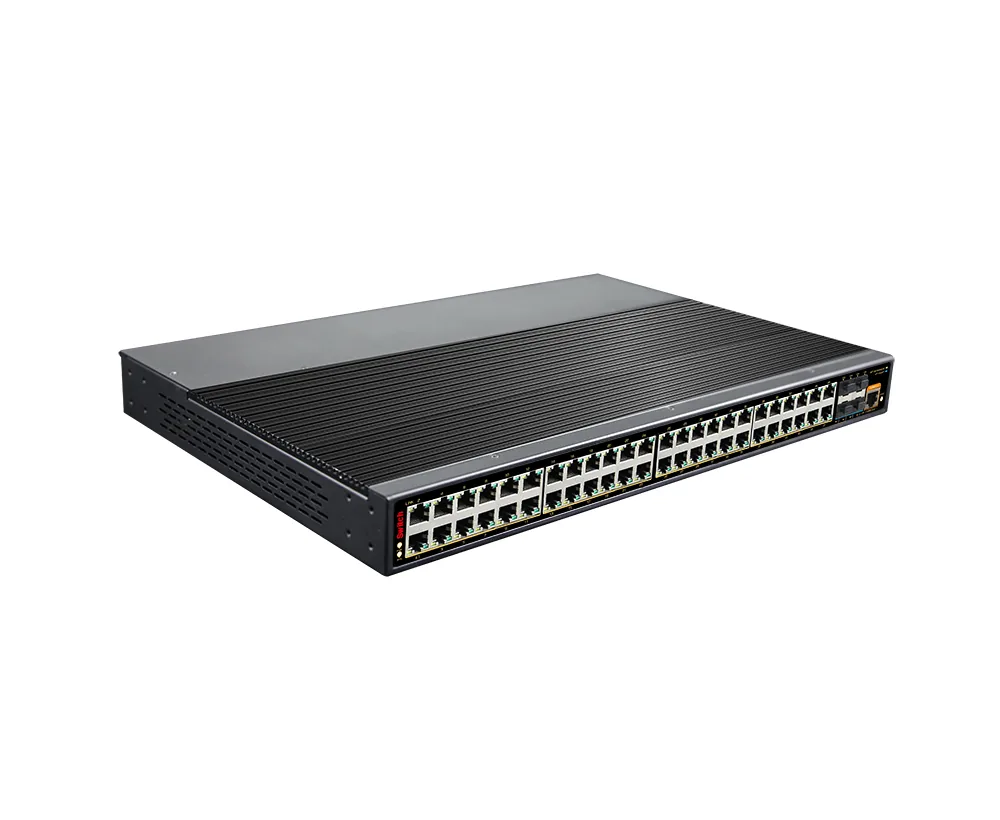 Product Gallery: Managed 52-Port L3 Industrial Ethernet Switch, 48 Gigabit RJ45, 4 SFP+ 10G Uplinks, Rack-Mount Fanless Design 2