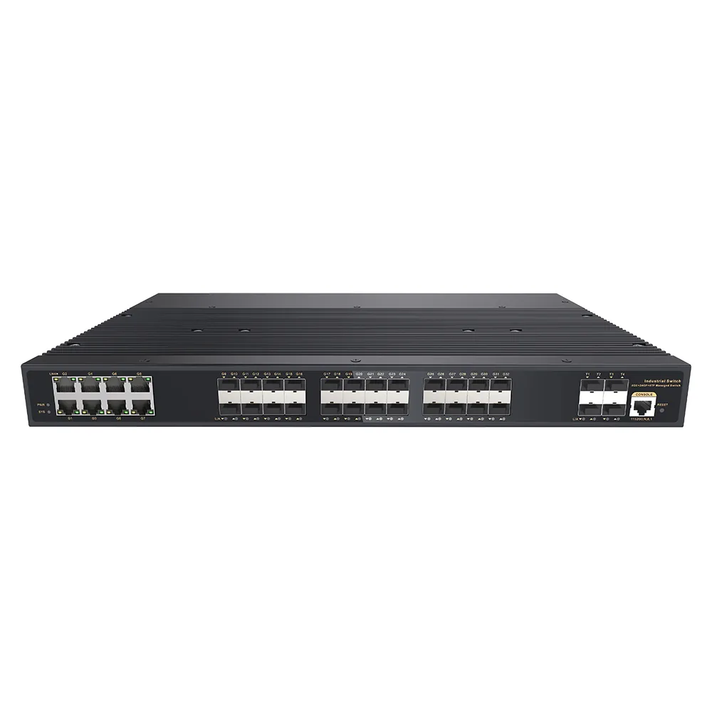 showcase of Managed 36-Port L3 Managed Industrial Ethernet Switch with 8 Combo, 16 SFP, 4 SFP+ Rack-Mount