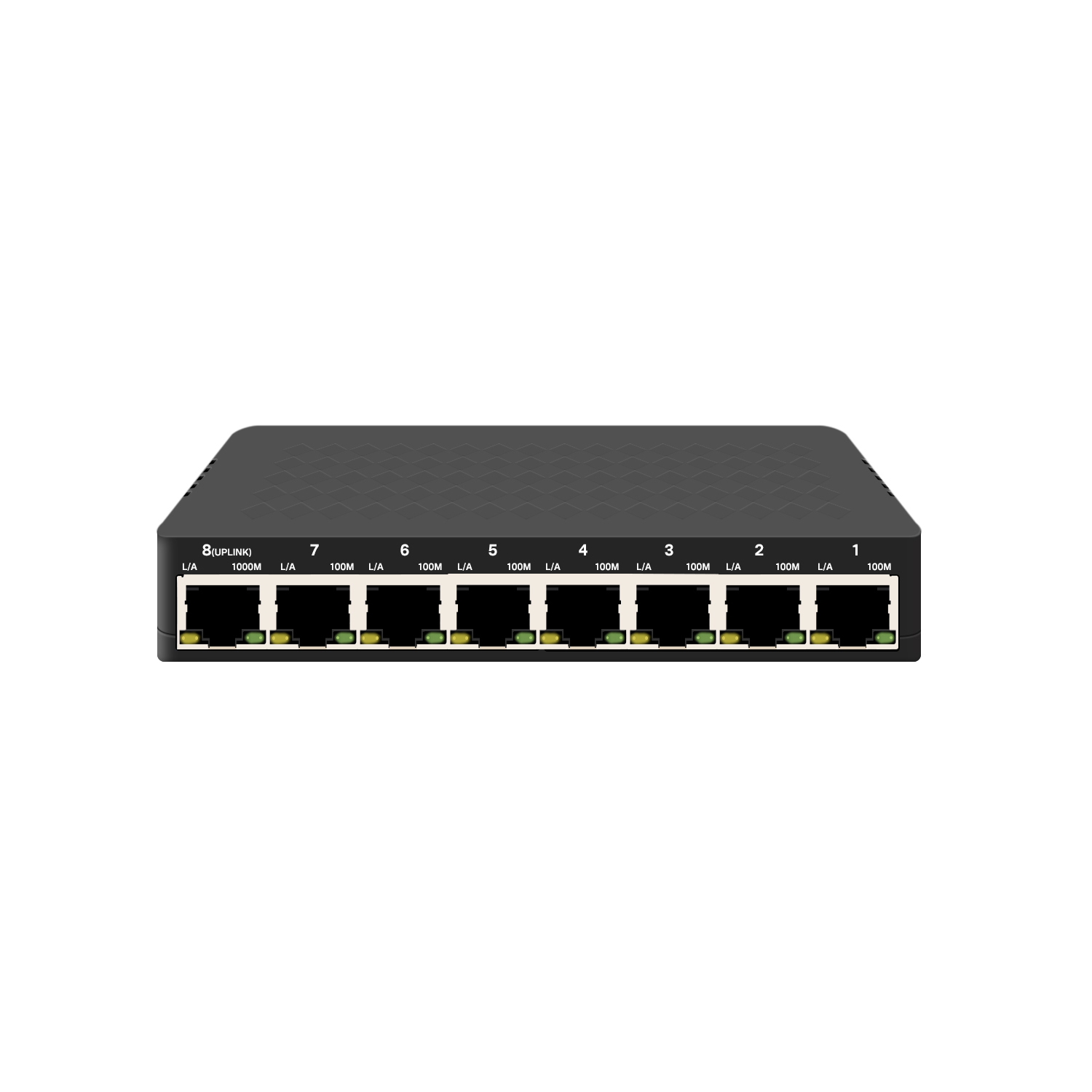 Unmanaged Reverse PoE Switch 7 Port Fast Ethernet 1 Gigabit Uplink VLAN Isolation 2 DC Outputs
